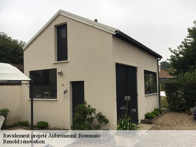 Ravalement projeté  aubermesnil-beaumais-76550 Renold rénovation
